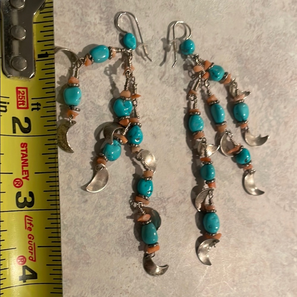 Turquoise, Stone Dangle Earrings - image 5